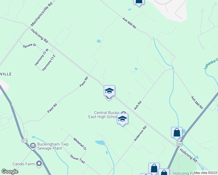 map of restaurants, bars, coffee shops, grocery stores, and more near 2931 Holicong Road in Doylestown