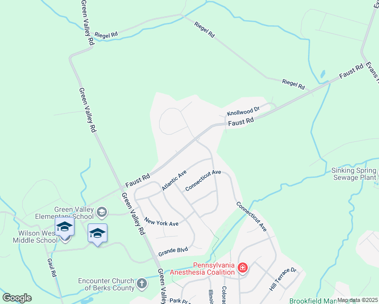 map of restaurants, bars, coffee shops, grocery stores, and more near 300 Faust Road in Sinking Spring