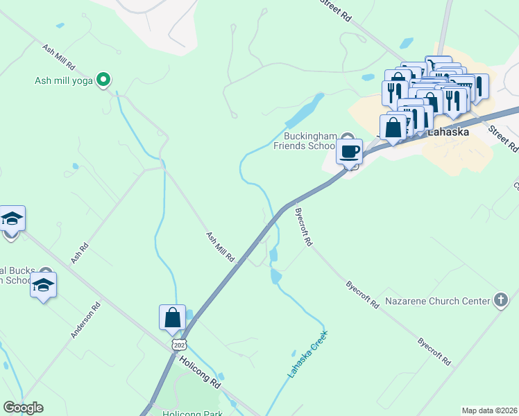 map of restaurants, bars, coffee shops, grocery stores, and more near 5482 York Drive in Doylestown