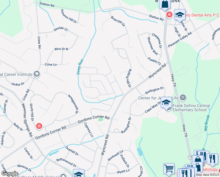 map of restaurants, bars, coffee shops, grocery stores, and more near 153 Scarborough Way in Marlboro