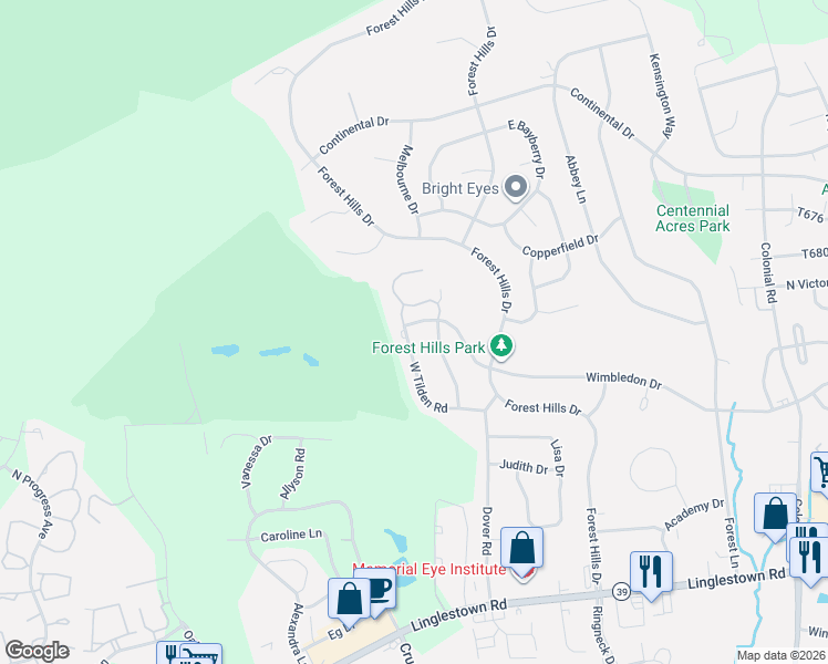 map of restaurants, bars, coffee shops, grocery stores, and more near 4076 West Tilden Road in Harrisburg