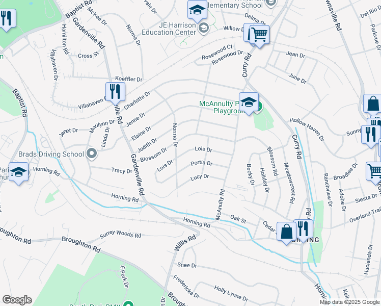 map of restaurants, bars, coffee shops, grocery stores, and more near 477 Lois Drive in Pittsburgh