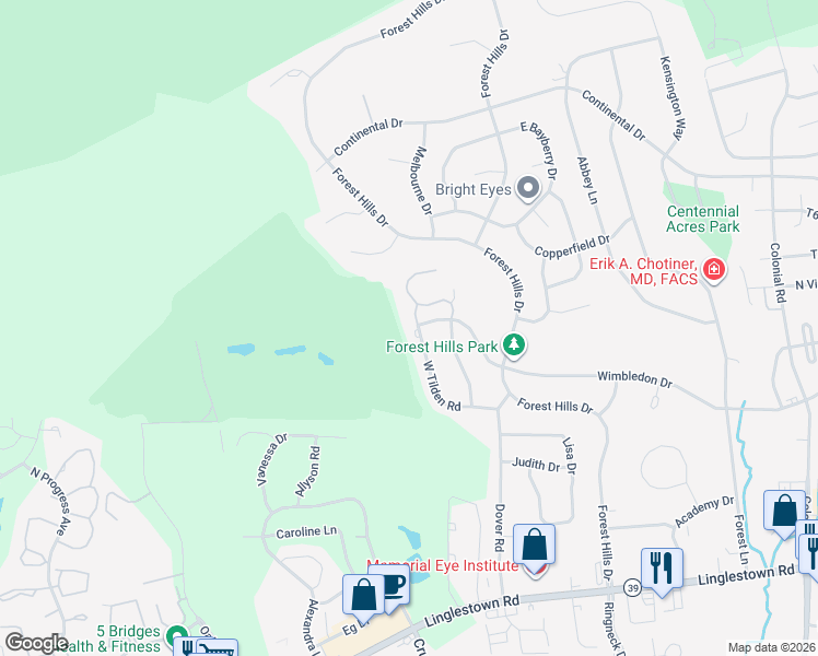 map of restaurants, bars, coffee shops, grocery stores, and more near 4073 West Tilden Road in Harrisburg
