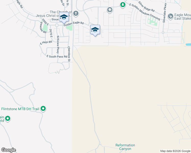 map of restaurants, bars, coffee shops, grocery stores, and more near Unnamed Road in Eagle Mountain