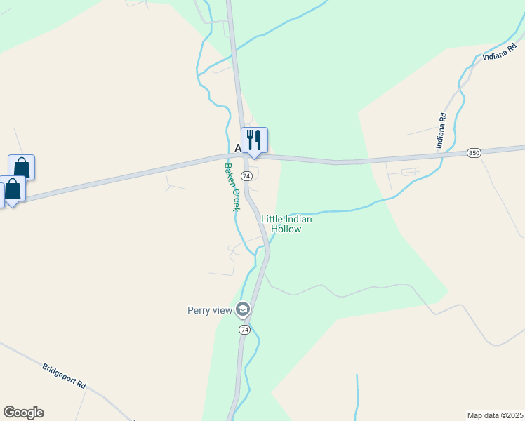 map of restaurants, bars, coffee shops, grocery stores, and more near 5841 Waggoners Gap Road in Landisburg