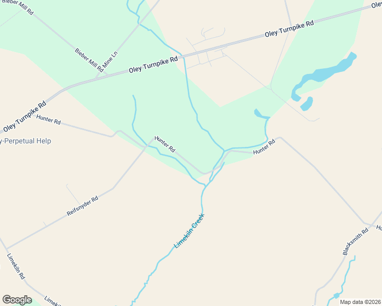 map of restaurants, bars, coffee shops, grocery stores, and more near 415 Hunter Road in Oley