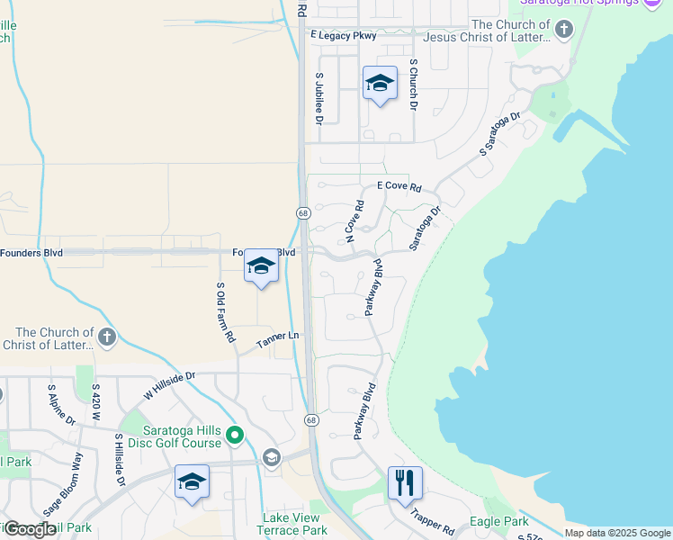 map of restaurants, bars, coffee shops, grocery stores, and more near 44 Emerald Court in Saratoga Springs