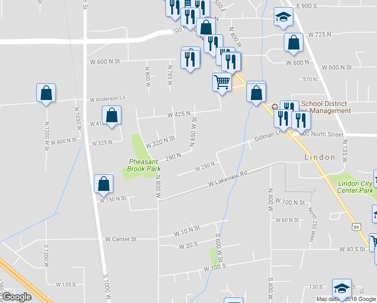 map of restaurants, bars, coffee shops, grocery stores, and more near 610 West in Lindon