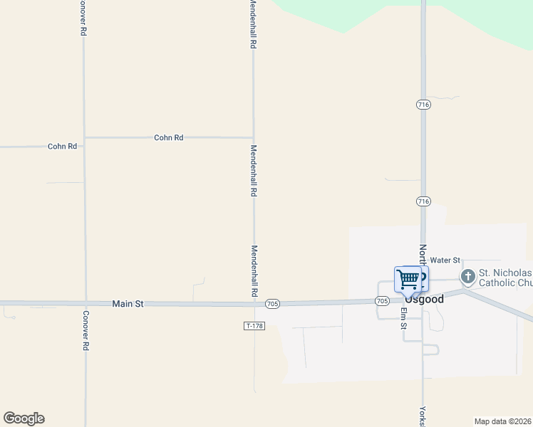 map of restaurants, bars, coffee shops, grocery stores, and more near 14645 Mendenhall Road in Yorkshire