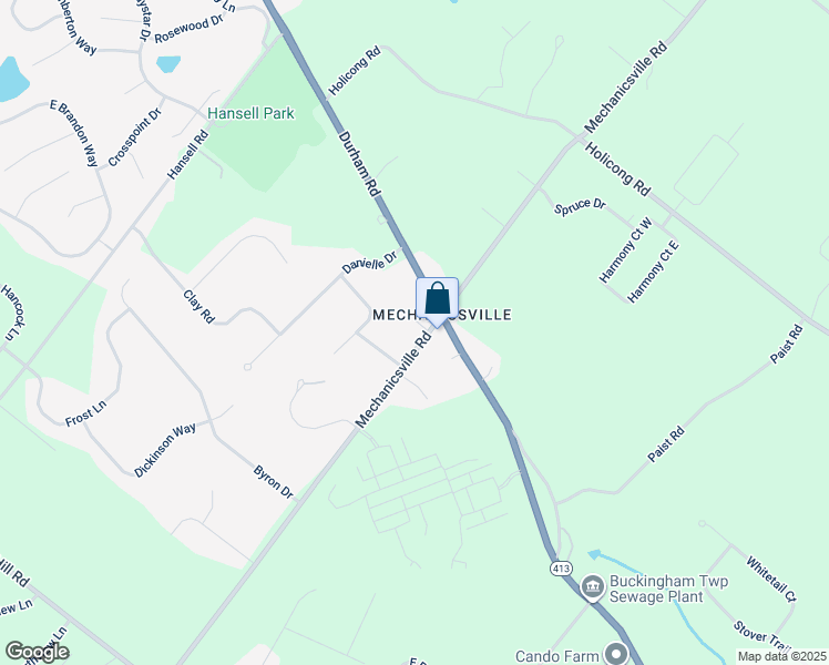map of restaurants, bars, coffee shops, grocery stores, and more near 4966 Mechanicsville Road in Bucks County