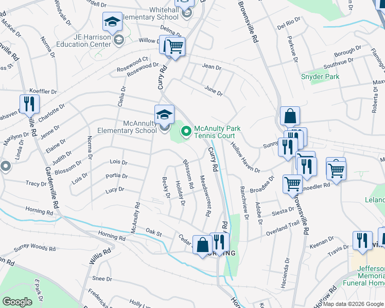 map of restaurants, bars, coffee shops, grocery stores, and more near 5224 Meadowcrest Road in Pittsburgh