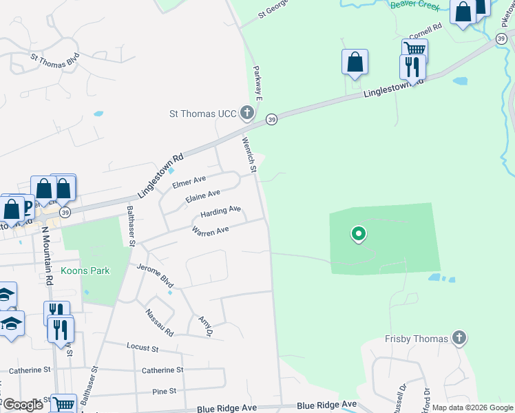 map of restaurants, bars, coffee shops, grocery stores, and more near 1290 Wenrich Street in Harrisburg