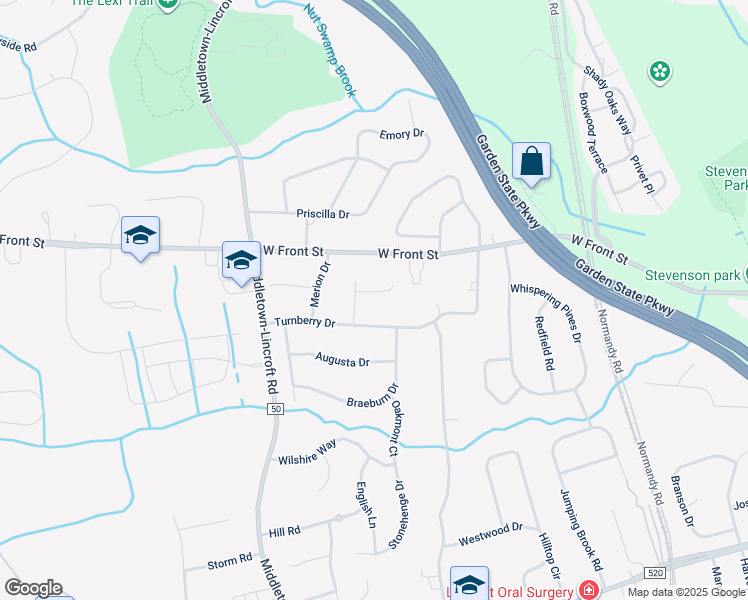 map of restaurants, bars, coffee shops, grocery stores, and more near 6 Jillian Court in Middletown