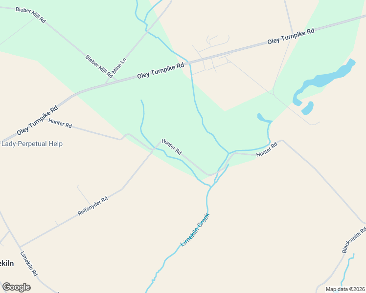 map of restaurants, bars, coffee shops, grocery stores, and more near 415 Hunter Road in Oley