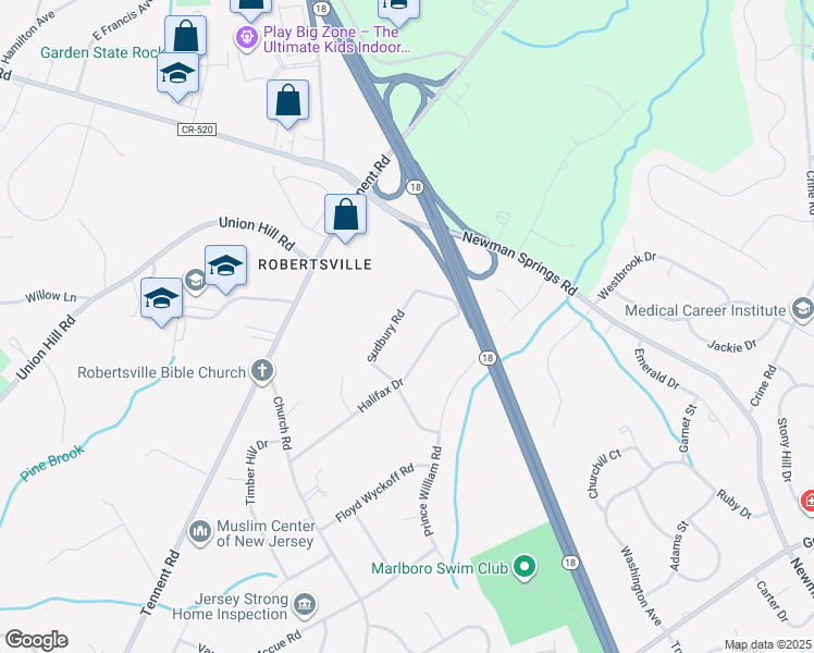 map of restaurants, bars, coffee shops, grocery stores, and more near 30 Sudbury Road in Marlboro