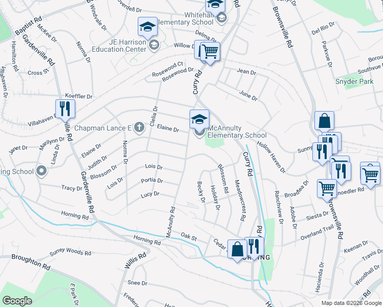 map of restaurants, bars, coffee shops, grocery stores, and more near 5201 Blossom Road in Pittsburgh