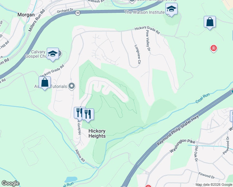 map of restaurants, bars, coffee shops, grocery stores, and more near 258 Hickory Heights Drive in Bridgeville