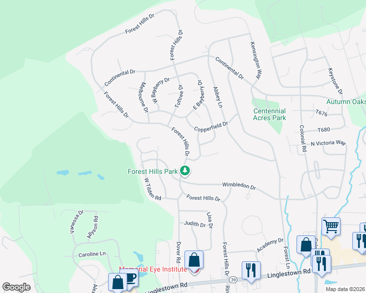 map of restaurants, bars, coffee shops, grocery stores, and more near 2298 Forest Hills Drive in Harrisburg