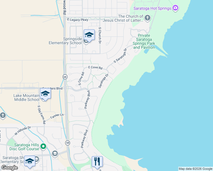 map of restaurants, bars, coffee shops, grocery stores, and more near 238 Vista Court in Saratoga Springs