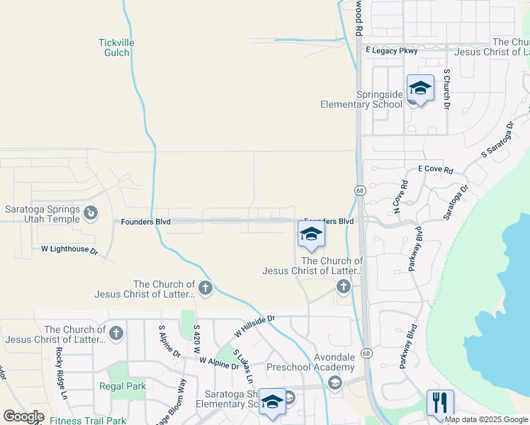map of restaurants, bars, coffee shops, grocery stores, and more near 238 Founders Boulevard in Saratoga Springs
