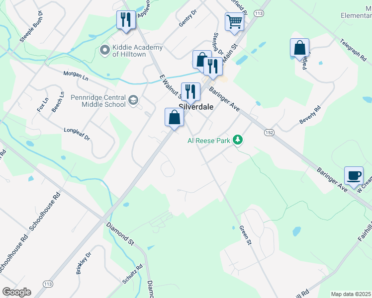 map of restaurants, bars, coffee shops, grocery stores, and more near in Silverdale