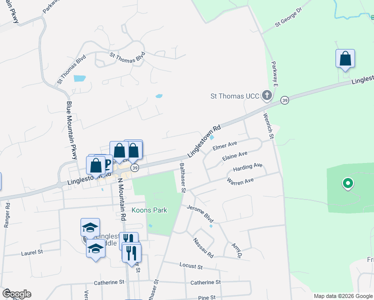 map of restaurants, bars, coffee shops, grocery stores, and more near 6104 Linglestown Road in Harrisburg