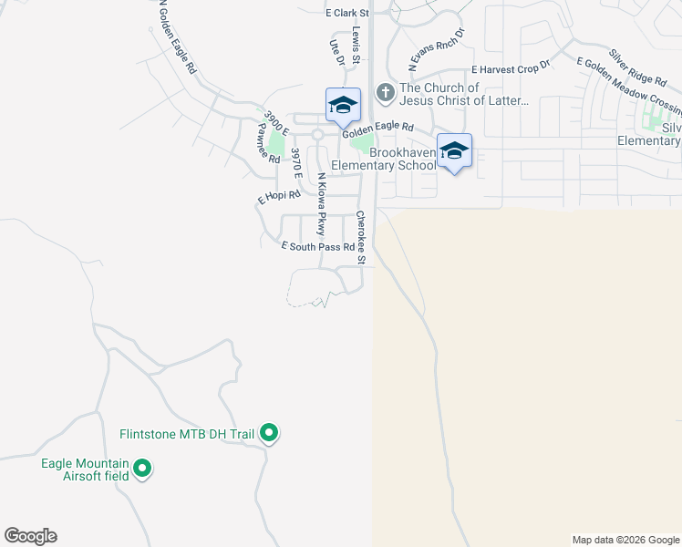 map of restaurants, bars, coffee shops, grocery stores, and more near 4065 East Yakima Way in Eagle Mountain