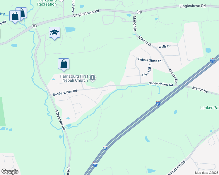 map of restaurants, bars, coffee shops, grocery stores, and more near 333 Merle Avenue in Dauphin County