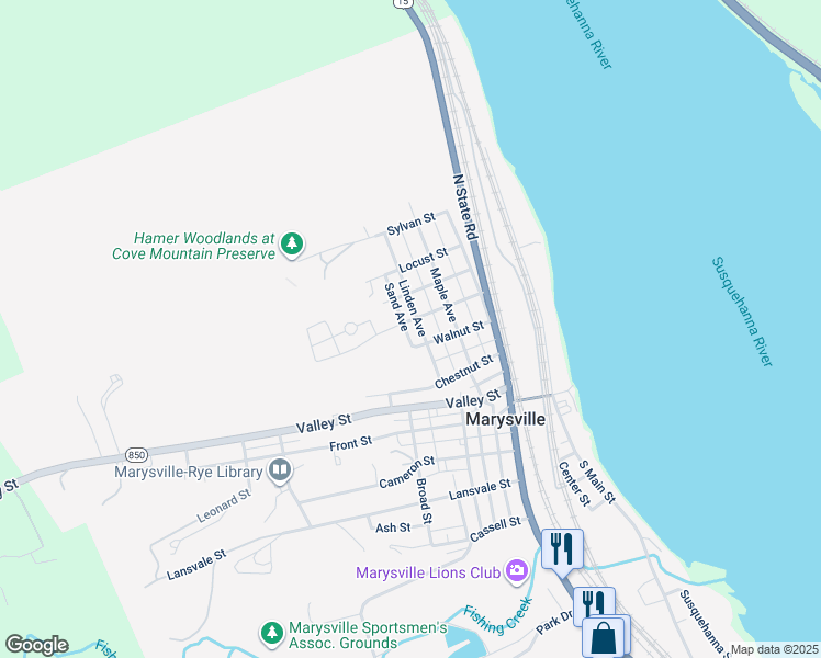 map of restaurants, bars, coffee shops, grocery stores, and more near 308 Linden Avenue in Marysville
