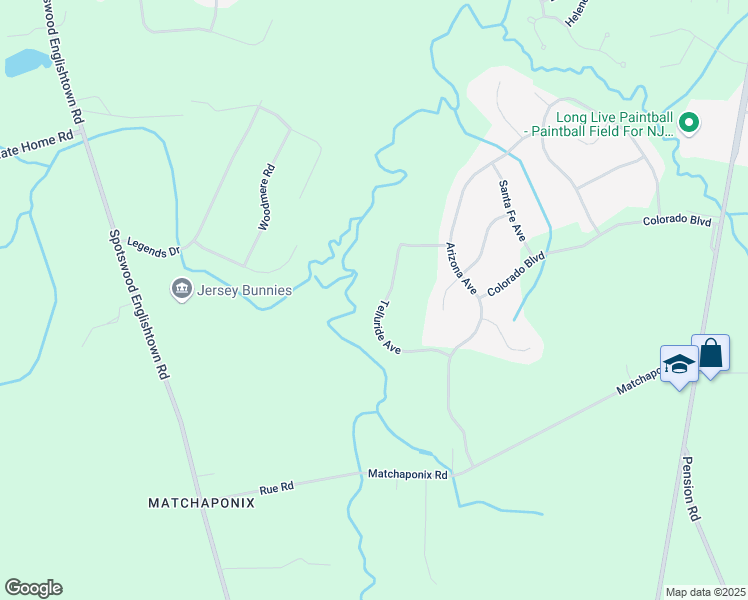 map of restaurants, bars, coffee shops, grocery stores, and more near 23 Telluride Avenue in Old Bridge