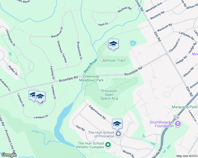 map of restaurants, bars, coffee shops, grocery stores, and more near 275 Rosedale Road in Princeton