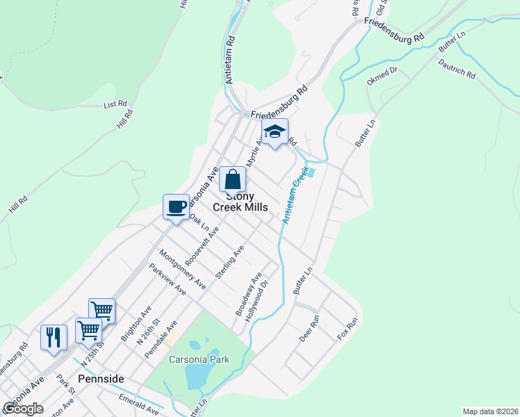 map of restaurants, bars, coffee shops, grocery stores, and more near 210 Wilson Avenue in Reading
