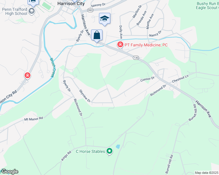 map of restaurants, bars, coffee shops, grocery stores, and more near 220 Summit View Dr in Jeannette