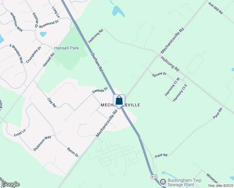 map of restaurants, bars, coffee shops, grocery stores, and more near 3341 Durham Road in Doylestown