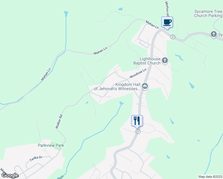 map of restaurants, bars, coffee shops, grocery stores, and more near 225 Walker Road in Follansbee