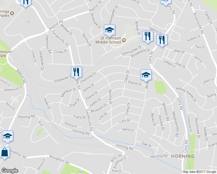map of restaurants, bars, coffee shops, grocery stores, and more near 605 Elaine Drive in Pittsburgh