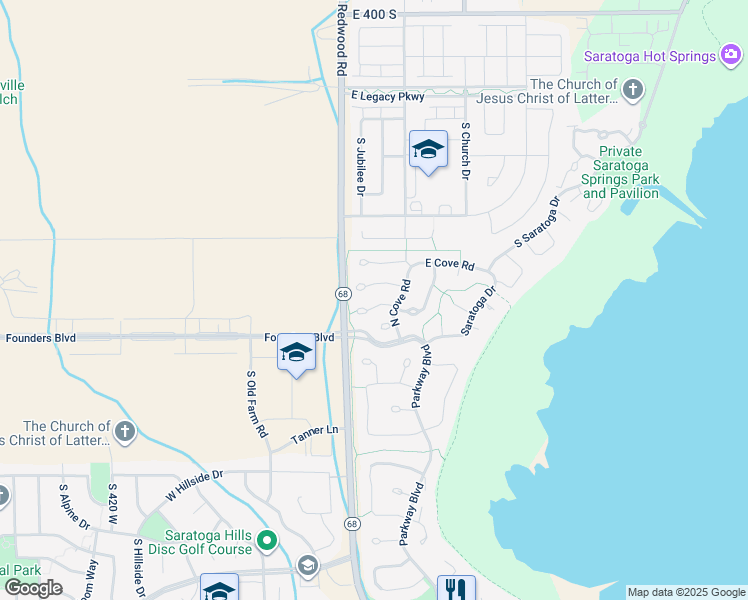 map of restaurants, bars, coffee shops, grocery stores, and more near 52 Teal Court in Saratoga Springs