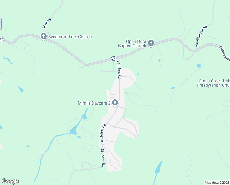 map of restaurants, bars, coffee shops, grocery stores, and more near 3147 Saint Johns Road in Colliers