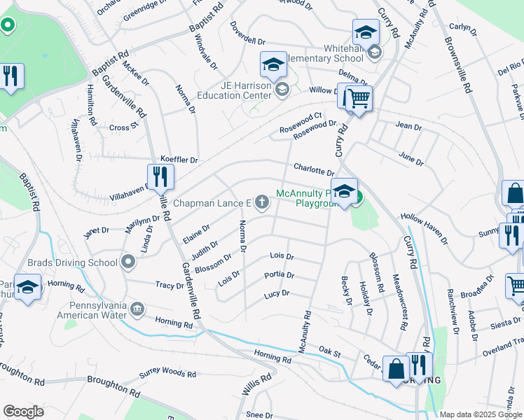 map of restaurants, bars, coffee shops, grocery stores, and more near 514 Judith Dr in Pittsburgh