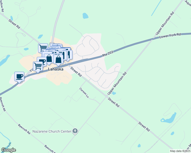 map of restaurants, bars, coffee shops, grocery stores, and more near 1009 Canter Circle in New Hope