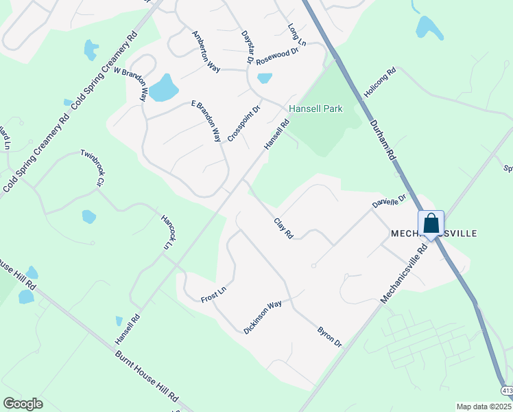 map of restaurants, bars, coffee shops, grocery stores, and more near 3600 Clay Road in Doylestown