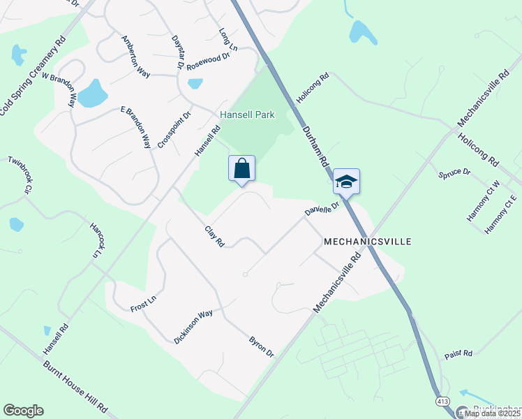 map of restaurants, bars, coffee shops, grocery stores, and more near 4935 Hunt Field Drive in Doylestown