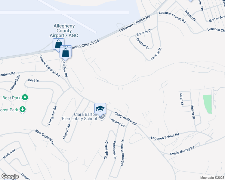 map of restaurants, bars, coffee shops, grocery stores, and more near 412 Curry Hollow Rd in West Mifflin