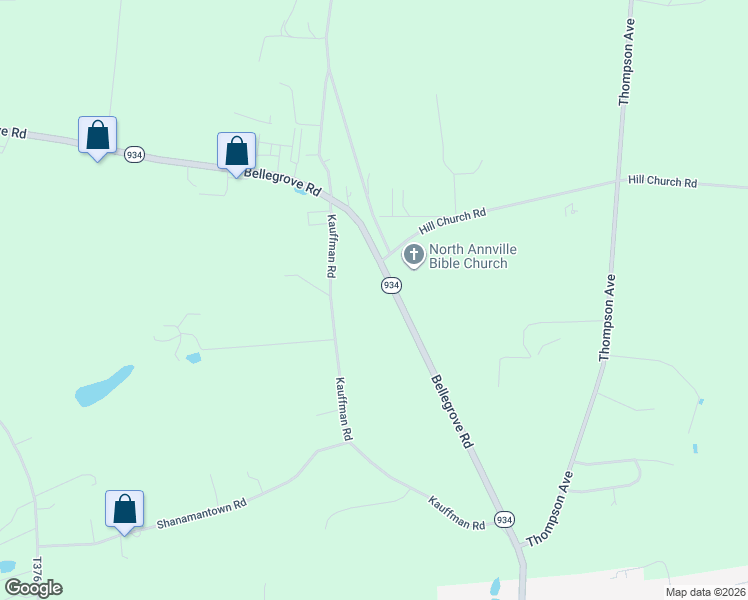 map of restaurants, bars, coffee shops, grocery stores, and more near 401 Pennsylvania 934 in Annville