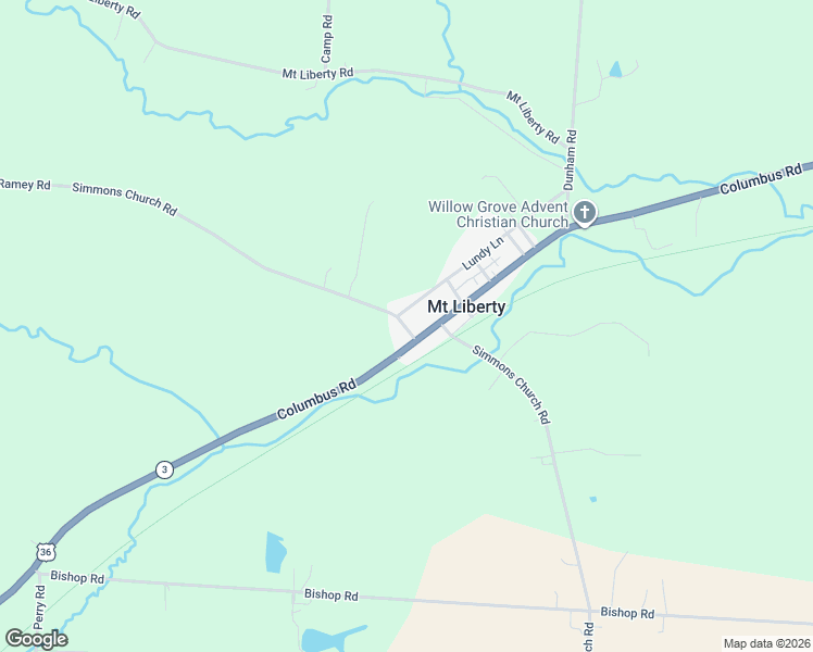 map of restaurants, bars, coffee shops, grocery stores, and more near 7036 Columbus Road in Mount Vernon