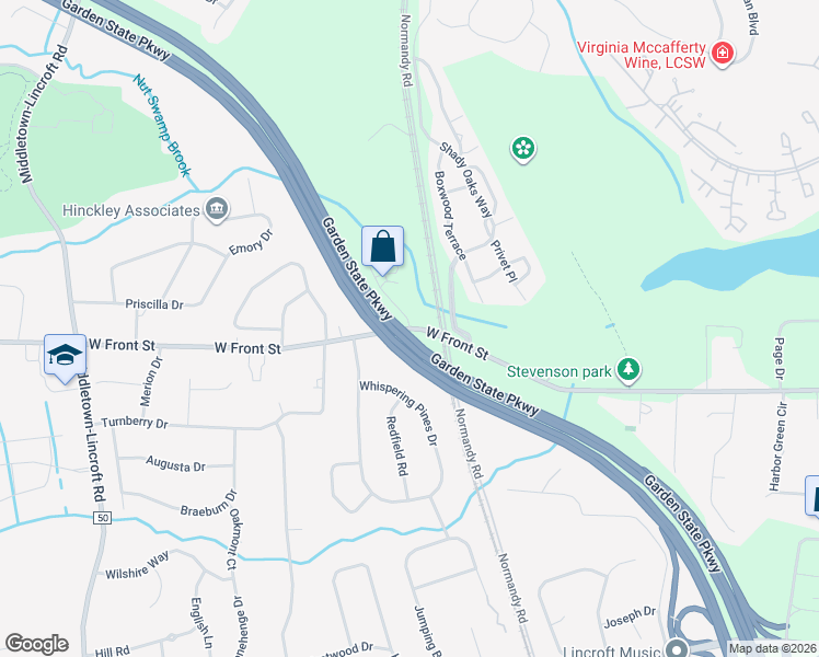 map of restaurants, bars, coffee shops, grocery stores, and more near 1120 West Front Street in Middletown