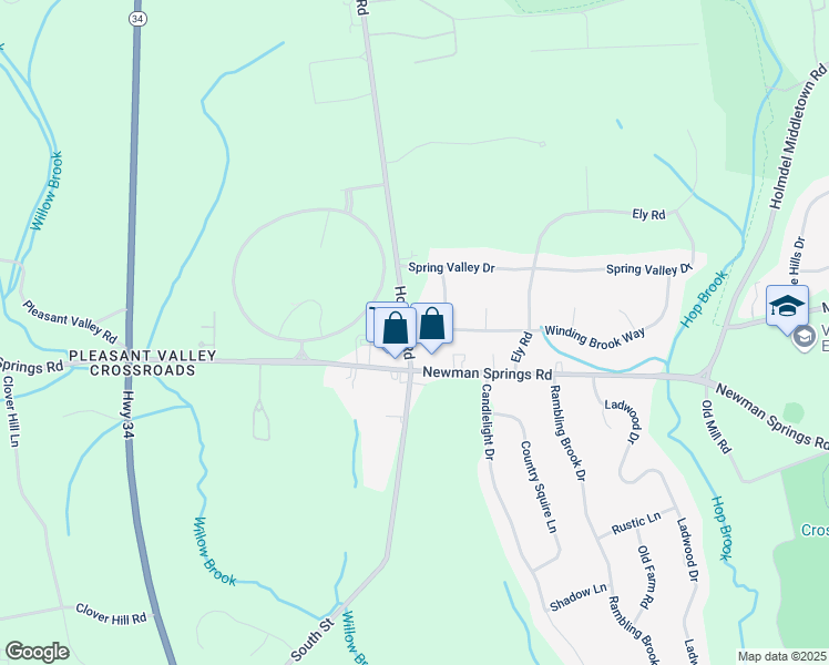 map of restaurants, bars, coffee shops, grocery stores, and more near 973 Holmdel Road in Holmdel