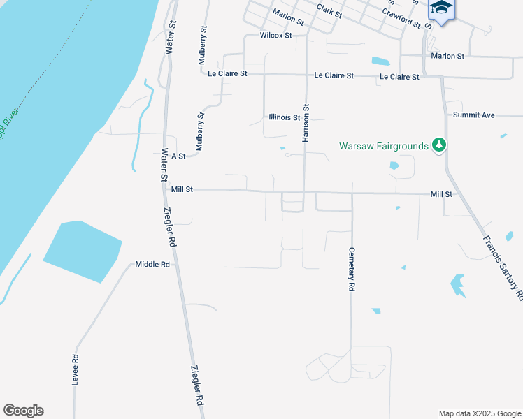 map of restaurants, bars, coffee shops, grocery stores, and more near 4 Windy Court in Warsaw
