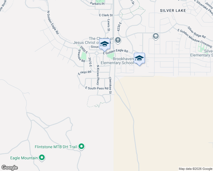 map of restaurants, bars, coffee shops, grocery stores, and more near 6958 Cherokee Street in Eagle Mountain
