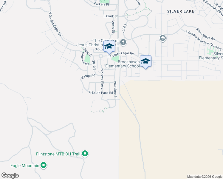 map of restaurants, bars, coffee shops, grocery stores, and more near 6958 Cherokee Street in Eagle Mountain
